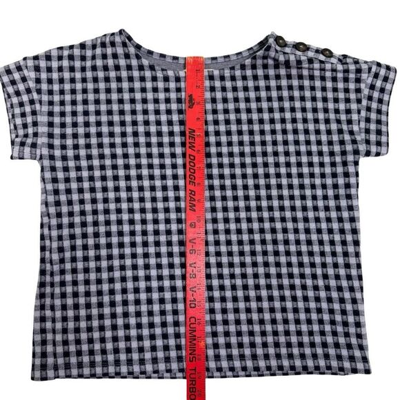 Madewell Gingham Knit Seersucker‎ Button Shoulder Top Faded Lavender Women’s XS - Picture 7 of 9